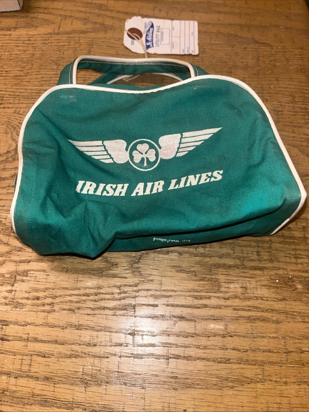 Vintage 1960's Irish Air Lines Toiletry Bag Shamrock Logo Made In USA RARE